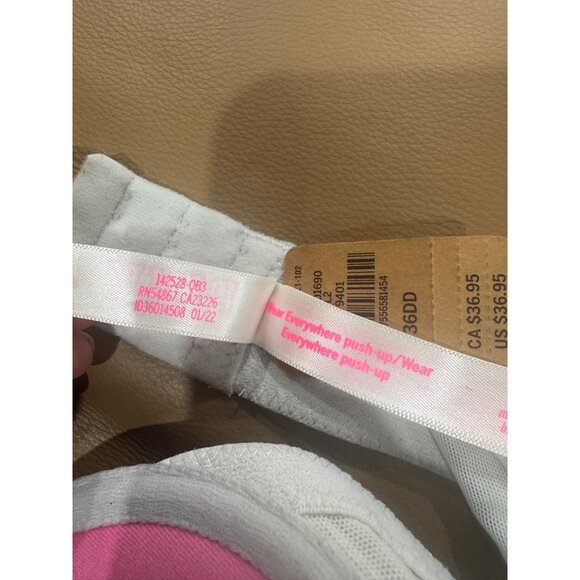 Wear Everywhere Push-Up Bra 36DD Gray & Pink Victorias Secret Adjustable Straps - Picture 6 of 6